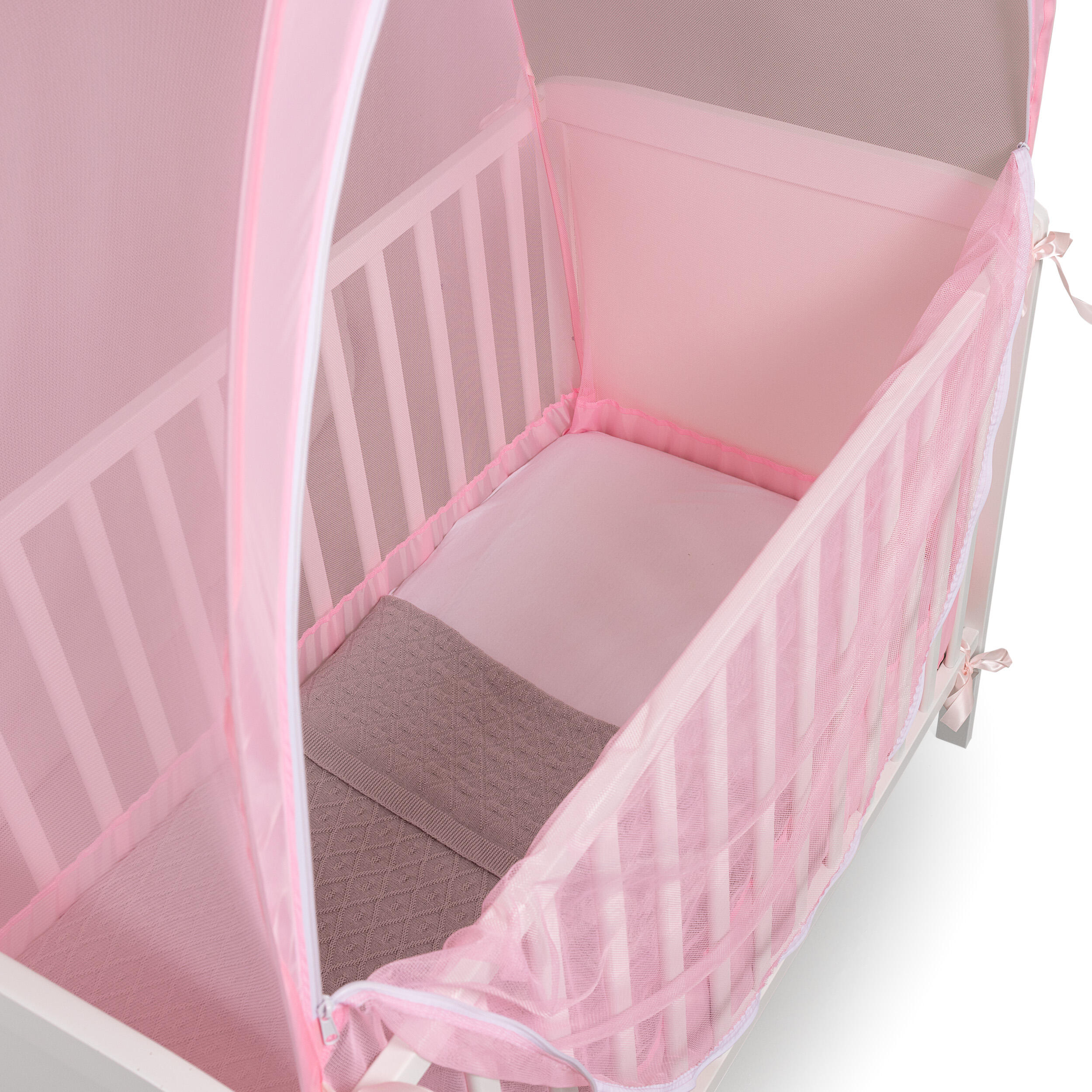 Deconet Moustiquaire pop-out pour berceau, 130x70cm, rose 7/7