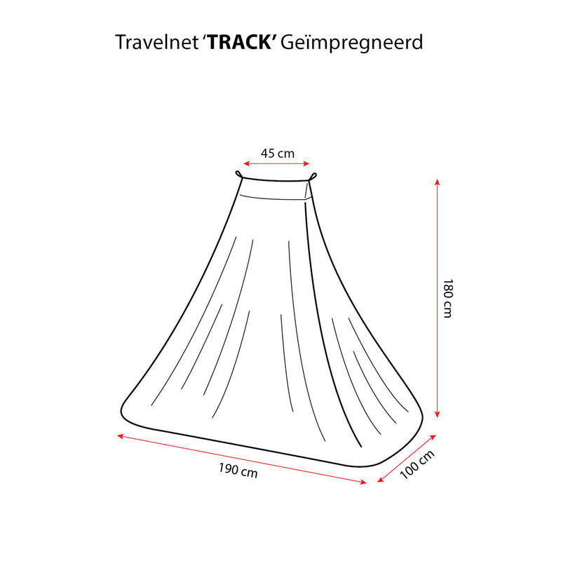 Travelnet moustiquaire de voyage TRACK imprégnée L195x L90x H140cm 1 pers
