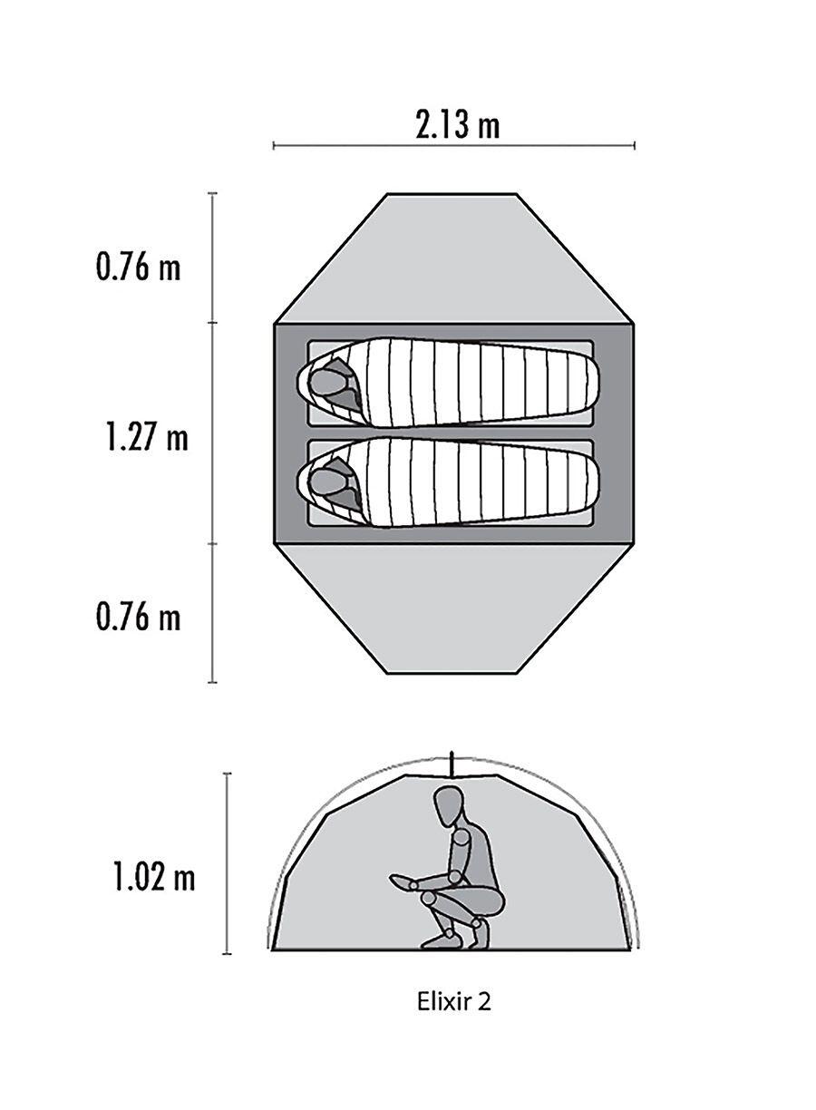 MSR Elixir 2 Zelt, 2 Personen, grün, Aluminiumgestänge, Aufbau 2/6
