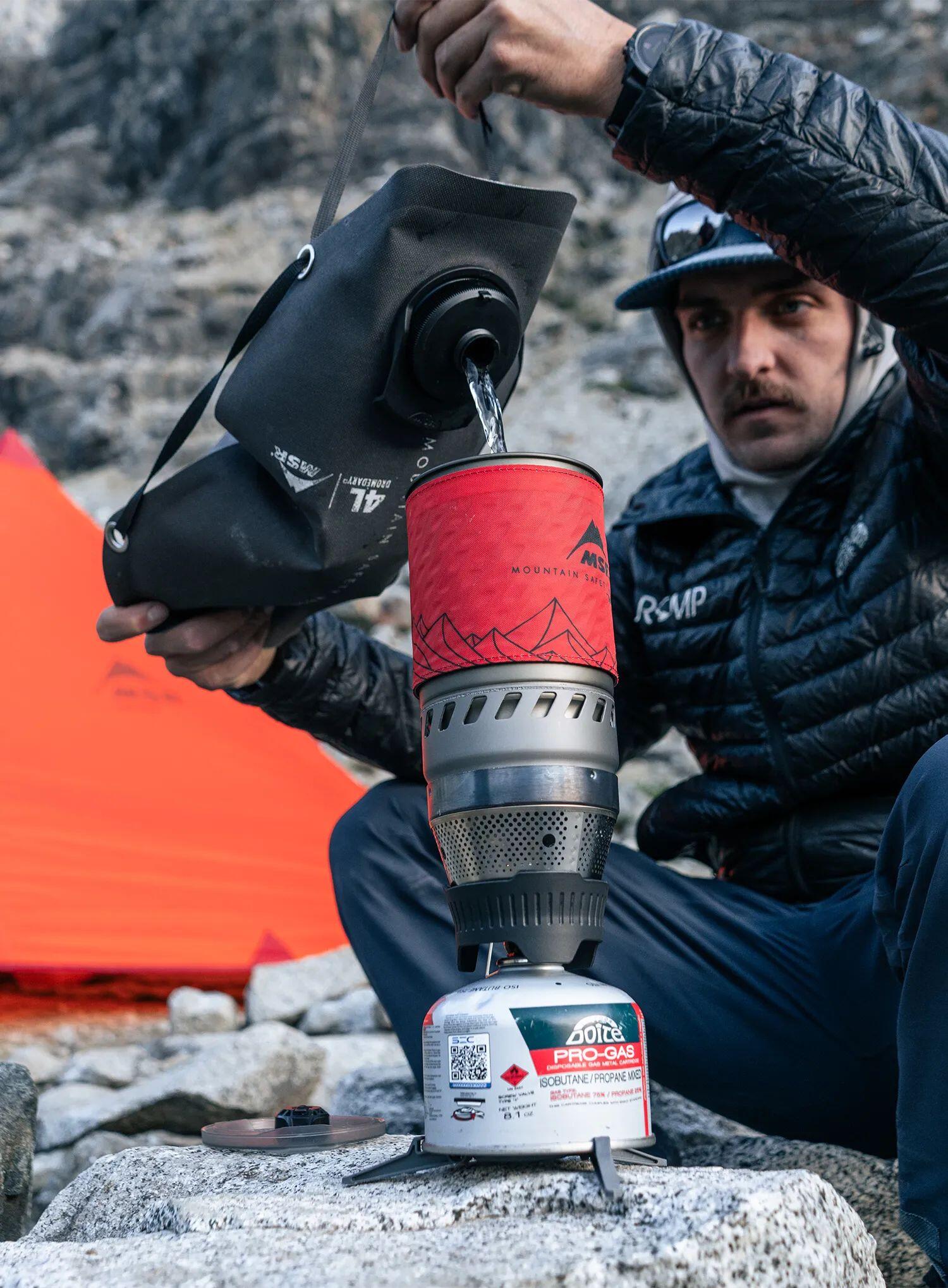 Réchaud MSR WindBurner 1,0 L rouge – système tout-en-un, pot verrouillable 5/7