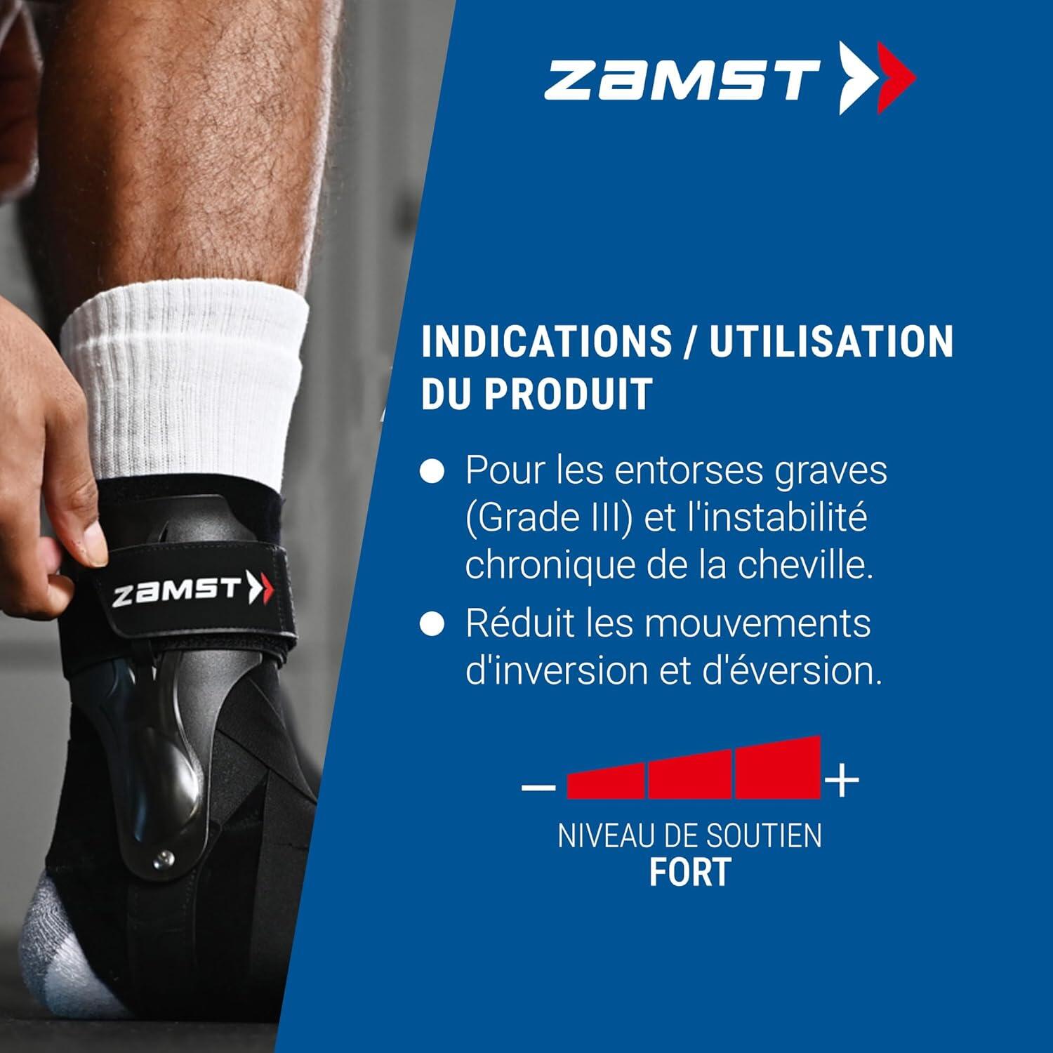 Zamst A2-DX Chevillère Sport – Renforcés pour Entorse – Droit, Taille S 5/7
