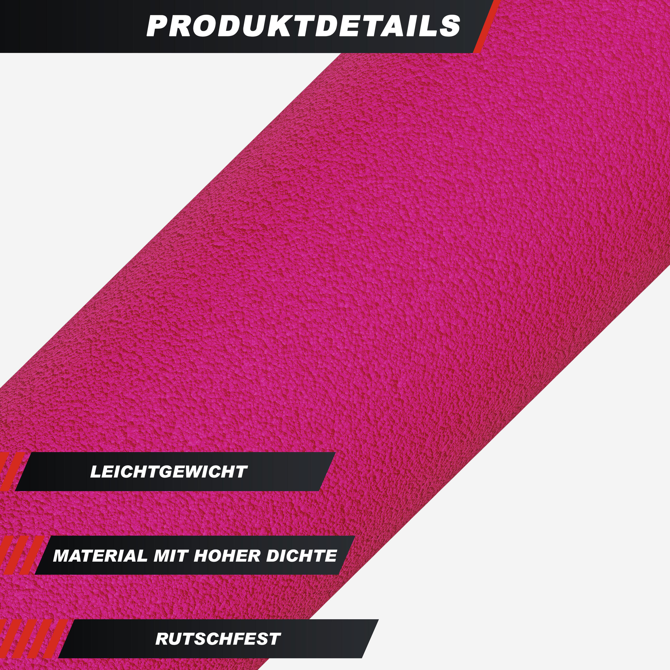 Pilates Rol - Fascia Rol - Foam Roller - 90 x 15 cm - Roze 3/7