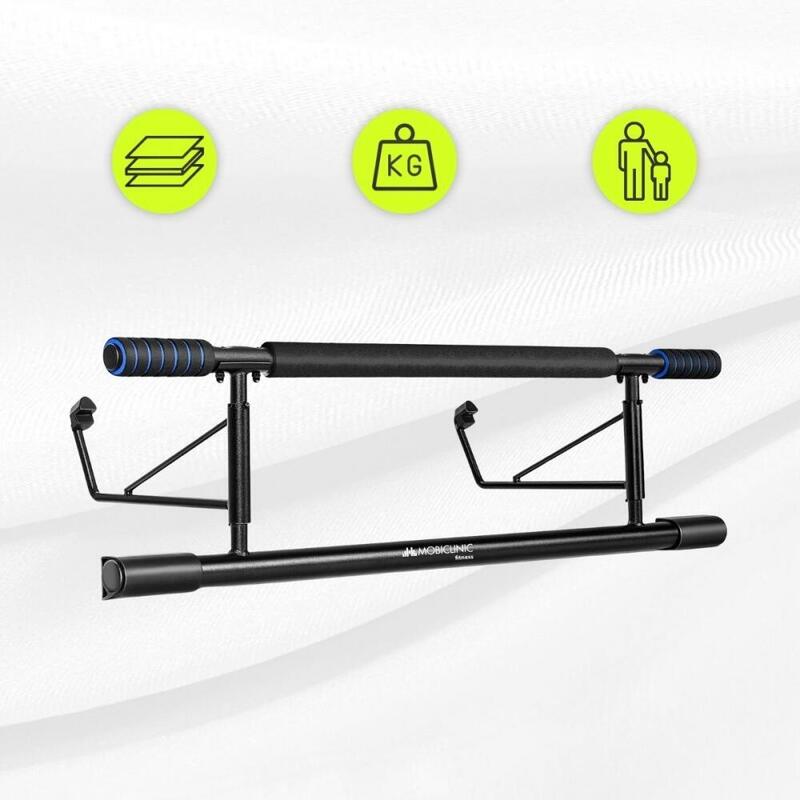 Zamelux Barre De Traction Murale Réglable 71-95cm | Support 200kg | Antidérapante | Fitness Maison