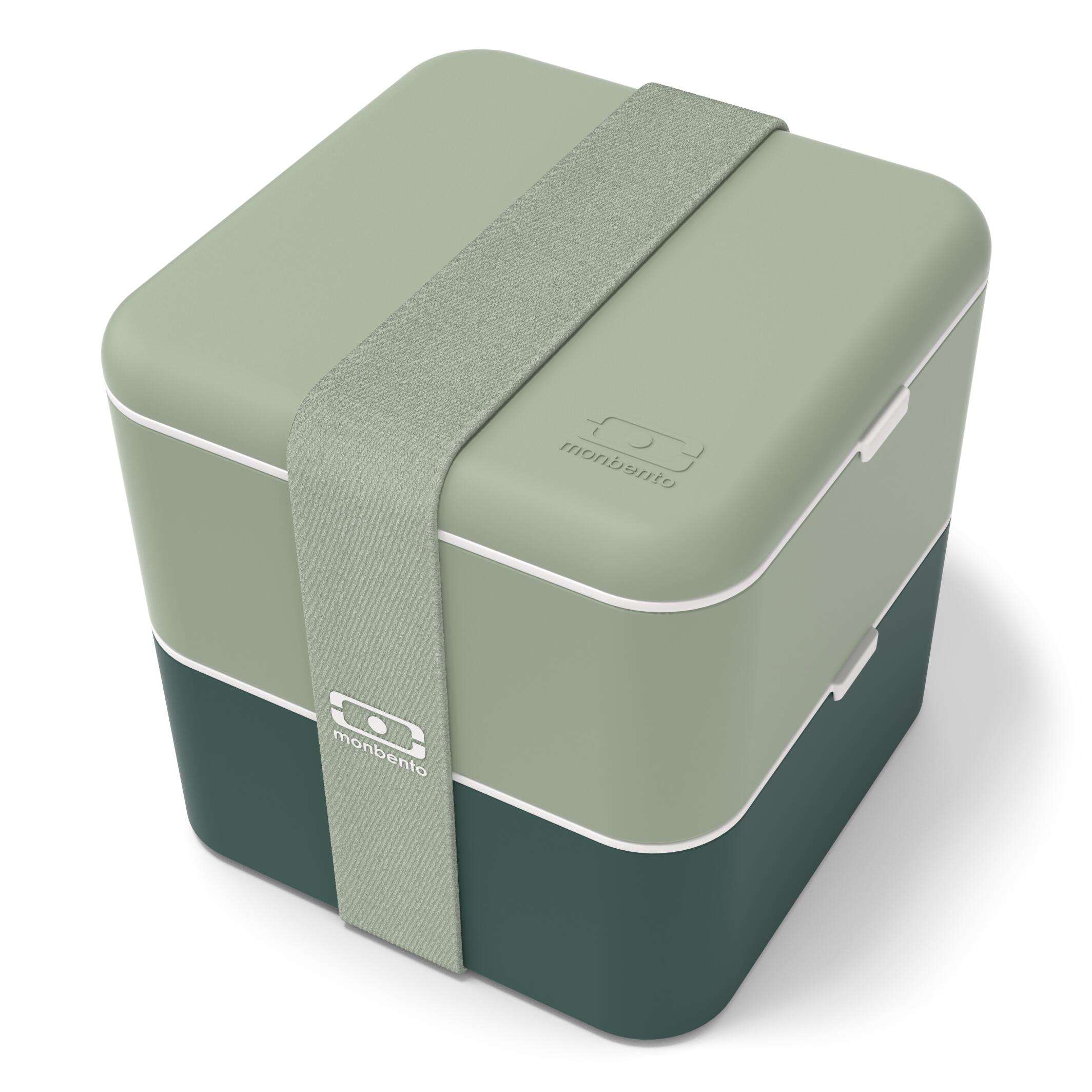 MONBENTO Portapranzo 2x850ml - 1,7L|Erwachsene |Büro, Picknick|Made in France|Square