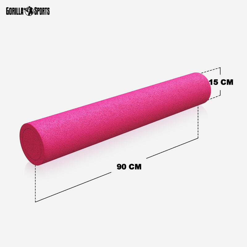ROULEAU DE PILATES EN MOUSSE | AÉROBIC ET YOGA | 90x15CM COULEUR AU CHOIX