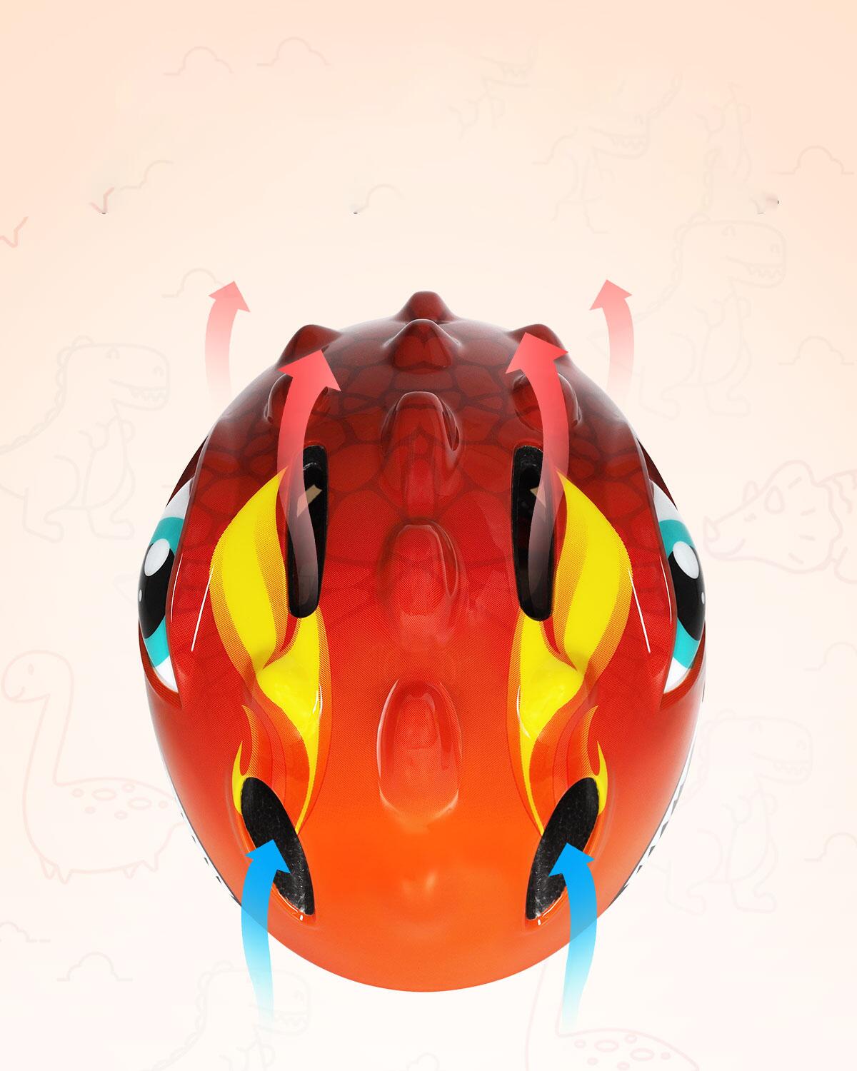 Casco da bicicletta per bambini Junior Dino - XS 46-51 cm - Arancione 4/7