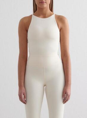 Dames yoga sportbeha met halterhals bralette amandel wit