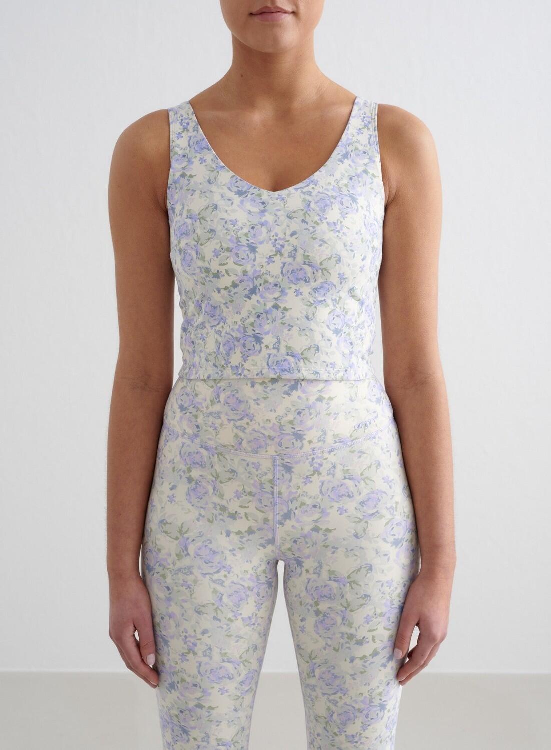 AIM'N Damen Yoga Sport-BH mit V-Ausschnitt Bralette Blumenmuster Mehrfarbig