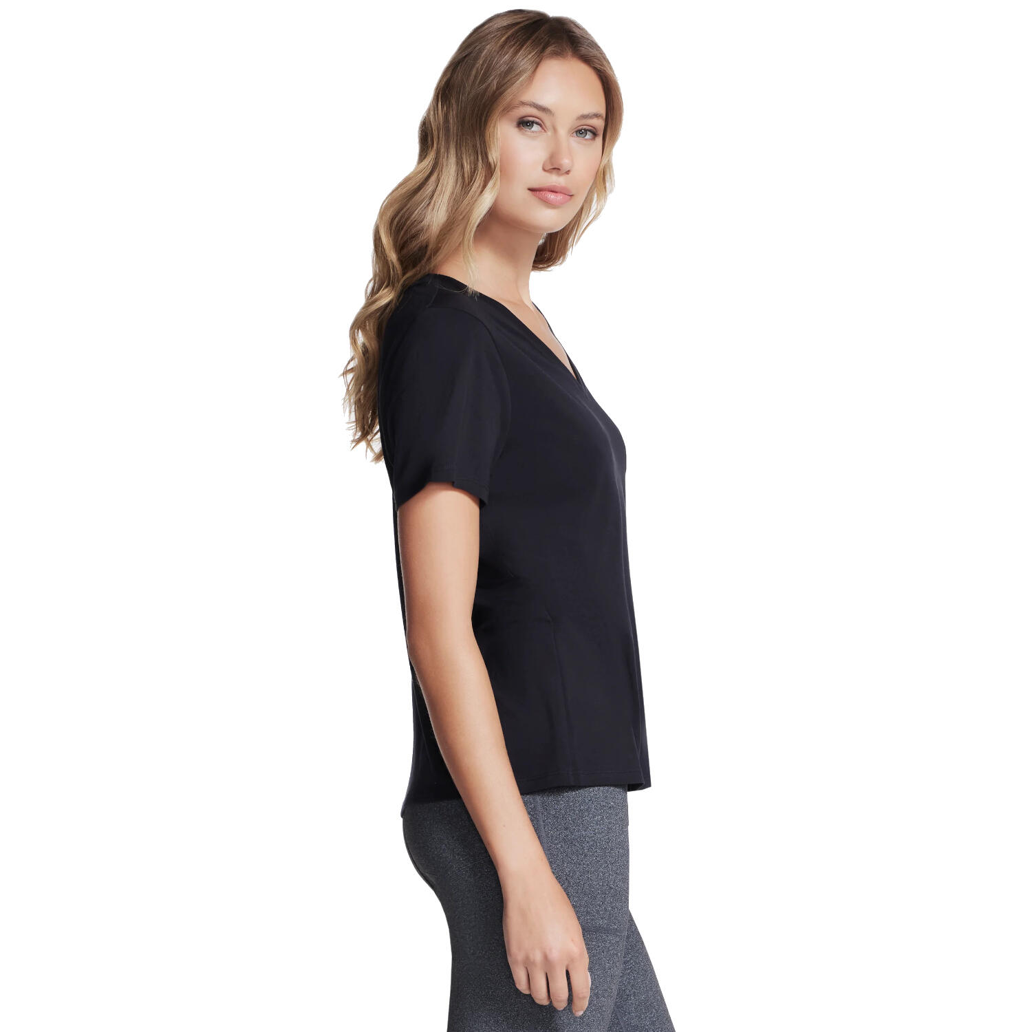 T-shirt sportowy z krótkim rękawem damski Pima V-Neck Tee 3/3