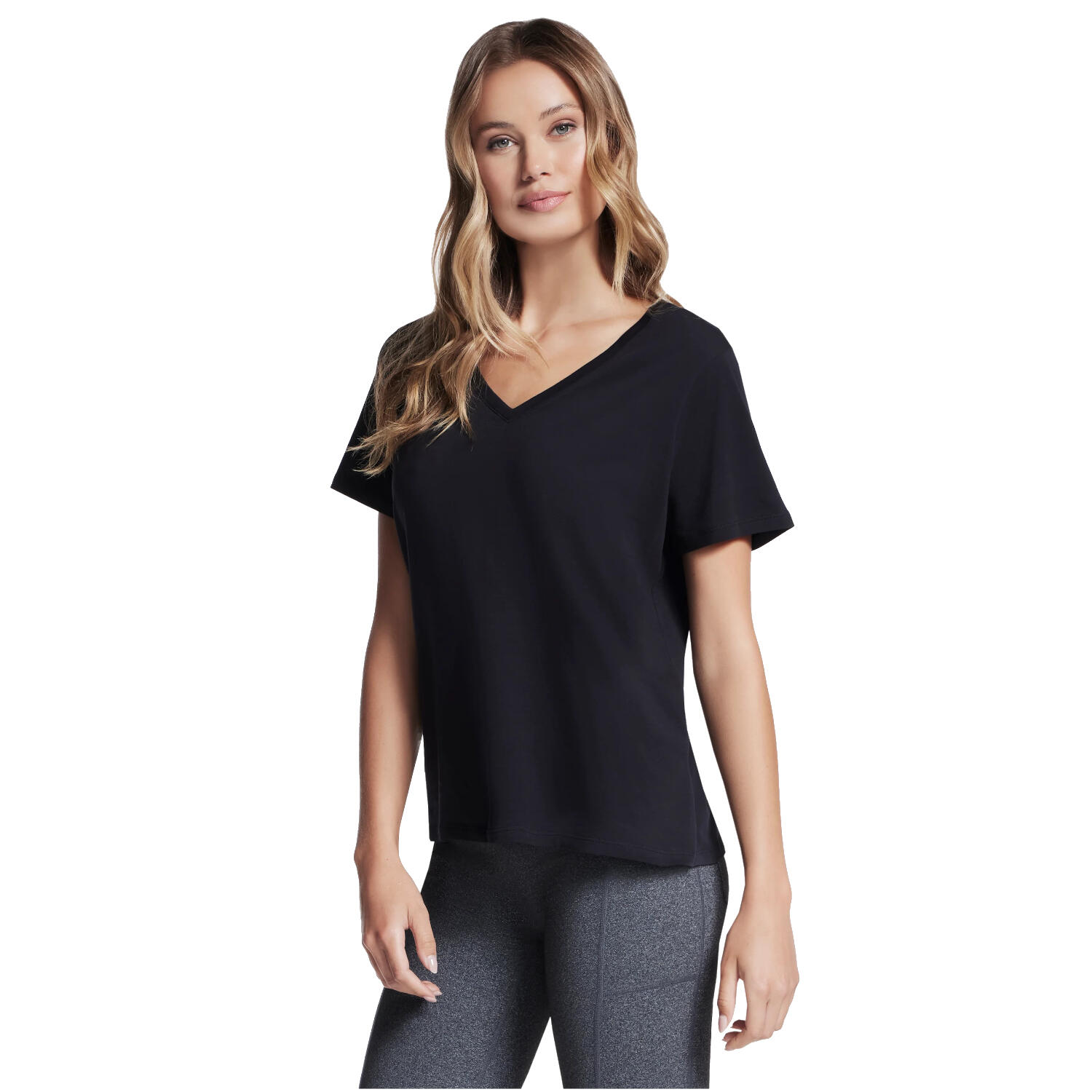 T-shirt sportowy z krótkim rękawem damski Pima V-Neck Tee 1/3