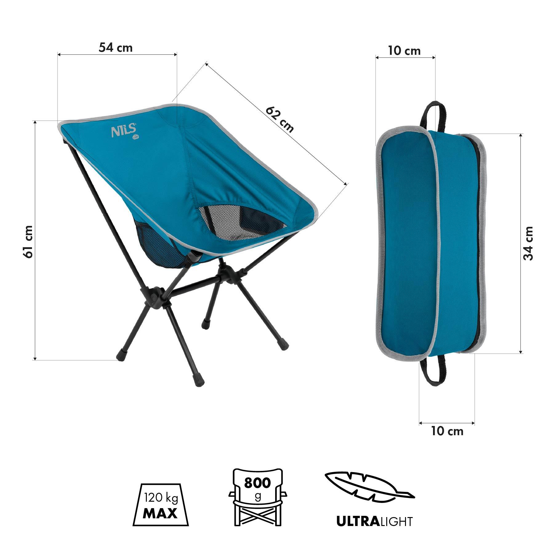 Chaise pliante compacte randonnée et camping NILS CAMP NC3320 120 kg 3/7
