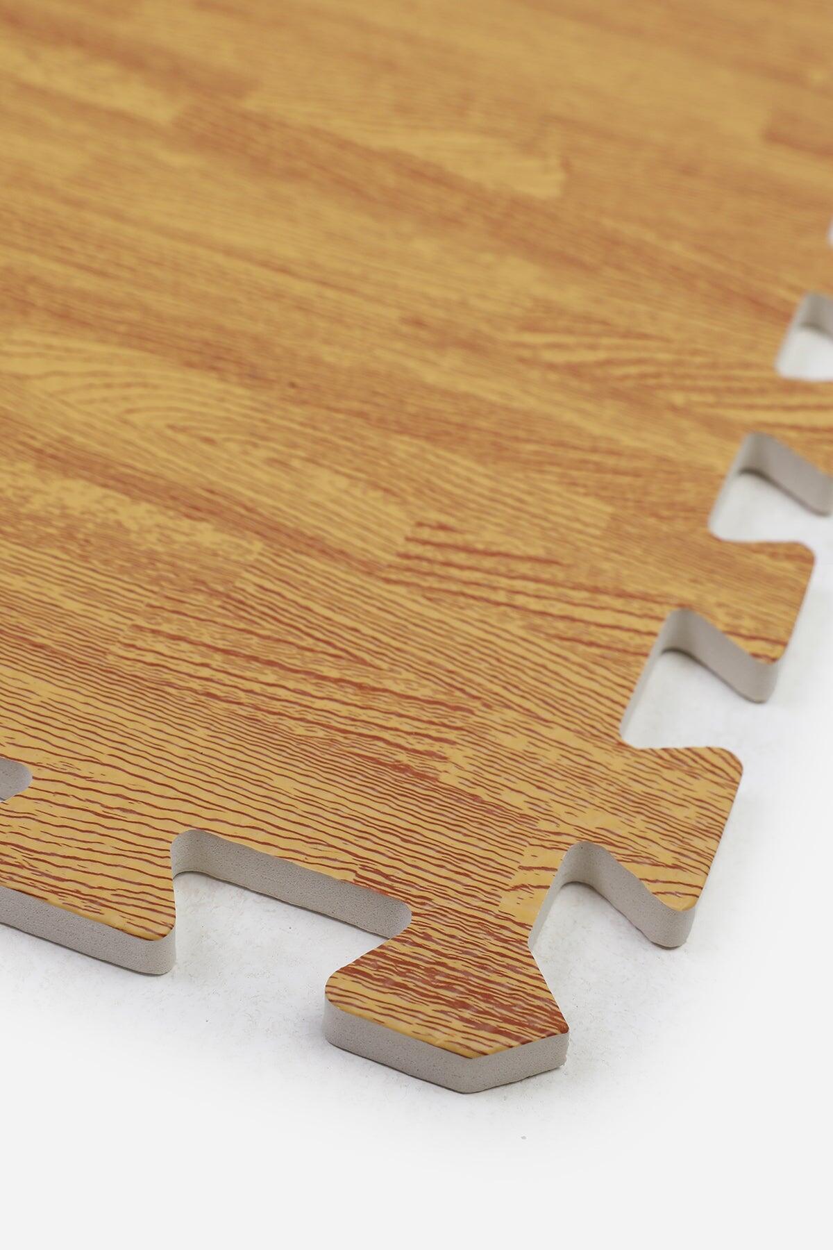 4 x Foam Exercise Mats 60cm x 60cm - Light Wood 2/6
