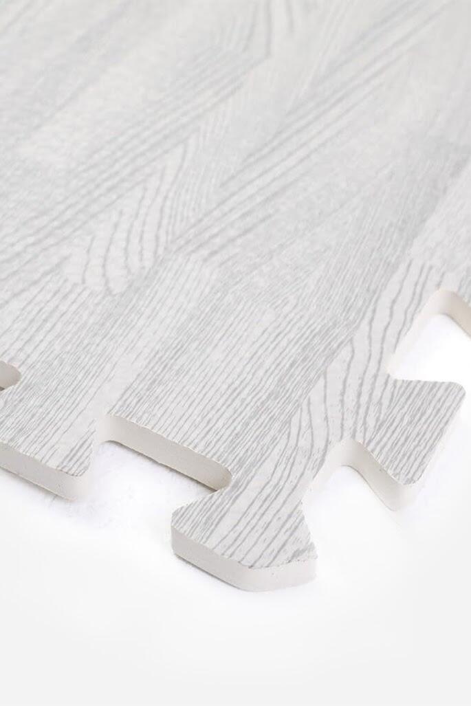 4 x Foam Exercise Mats 60cm x 60cm - Grey Wood 3/4