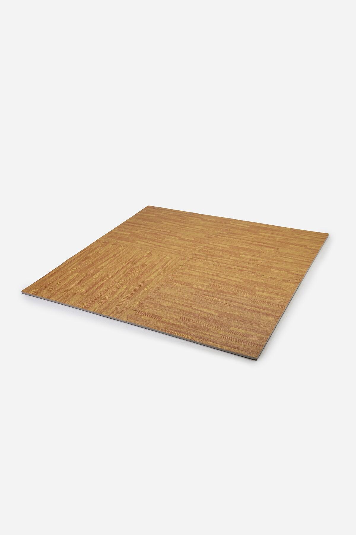 4 x Foam Exercise Mats 60cm x 60cm - Light Wood 4/6