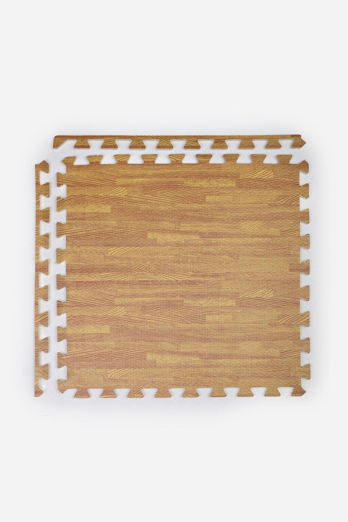 4 x Foam Exercise Mats 60cm x 60cm - Light Wood 3/6