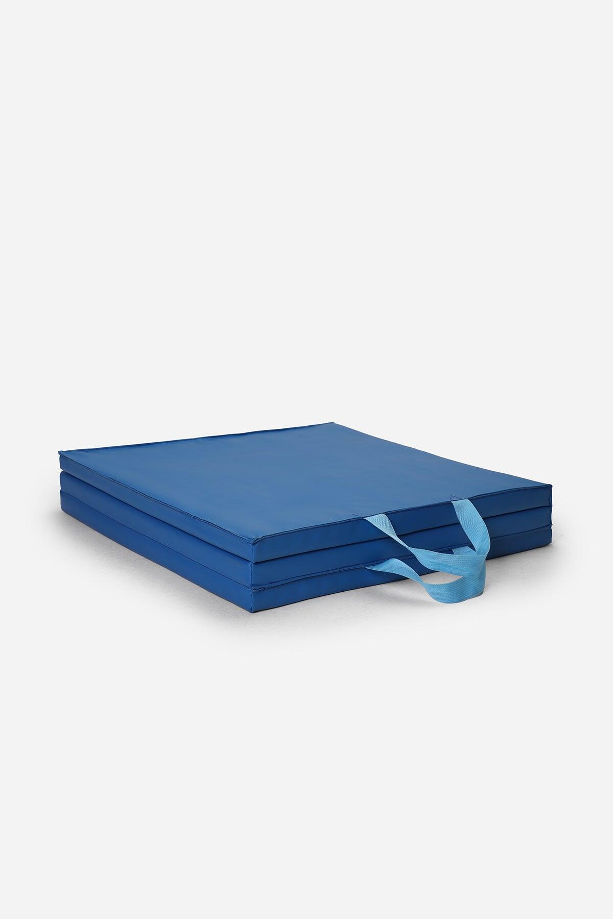 Yoga Mat Tri-Folding Fitness Pilates Non Slip 3 Panel Mat - Blue 2/2