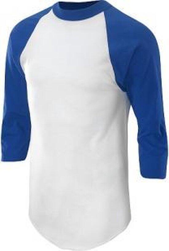 SOFFE Klassiek Honkbal Ondershirt 3/4 Mouw - Jeugd (Blauw)