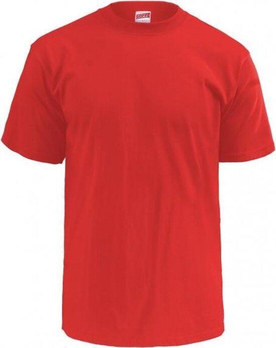 SOFFE Klassiek T-Shirt - Katoen - Volwassenen (Rood)