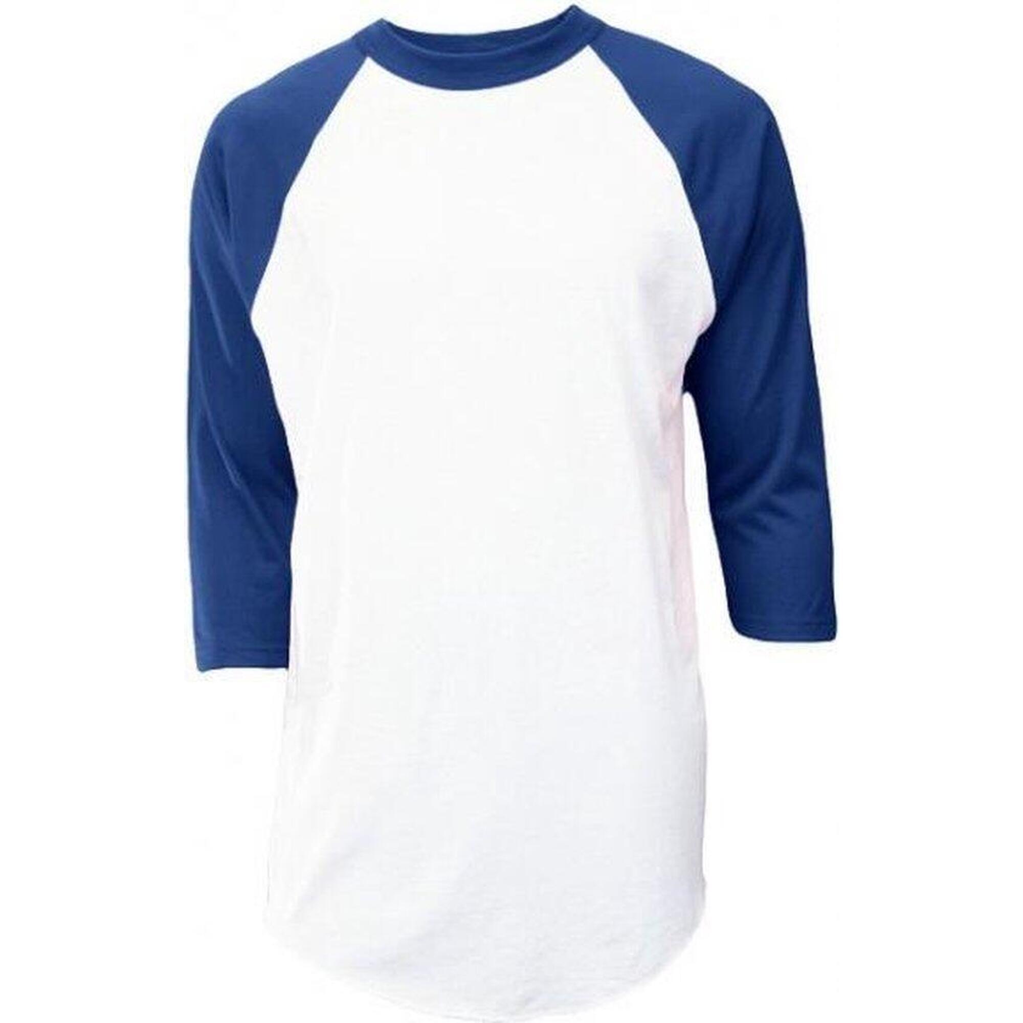 Tricou de baseball clasic cu mânecă 3/4 - Tineret (albastru închis)
