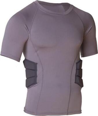 American football - shirt met ingenaaide rib pads - korte mouw - grijs - medium