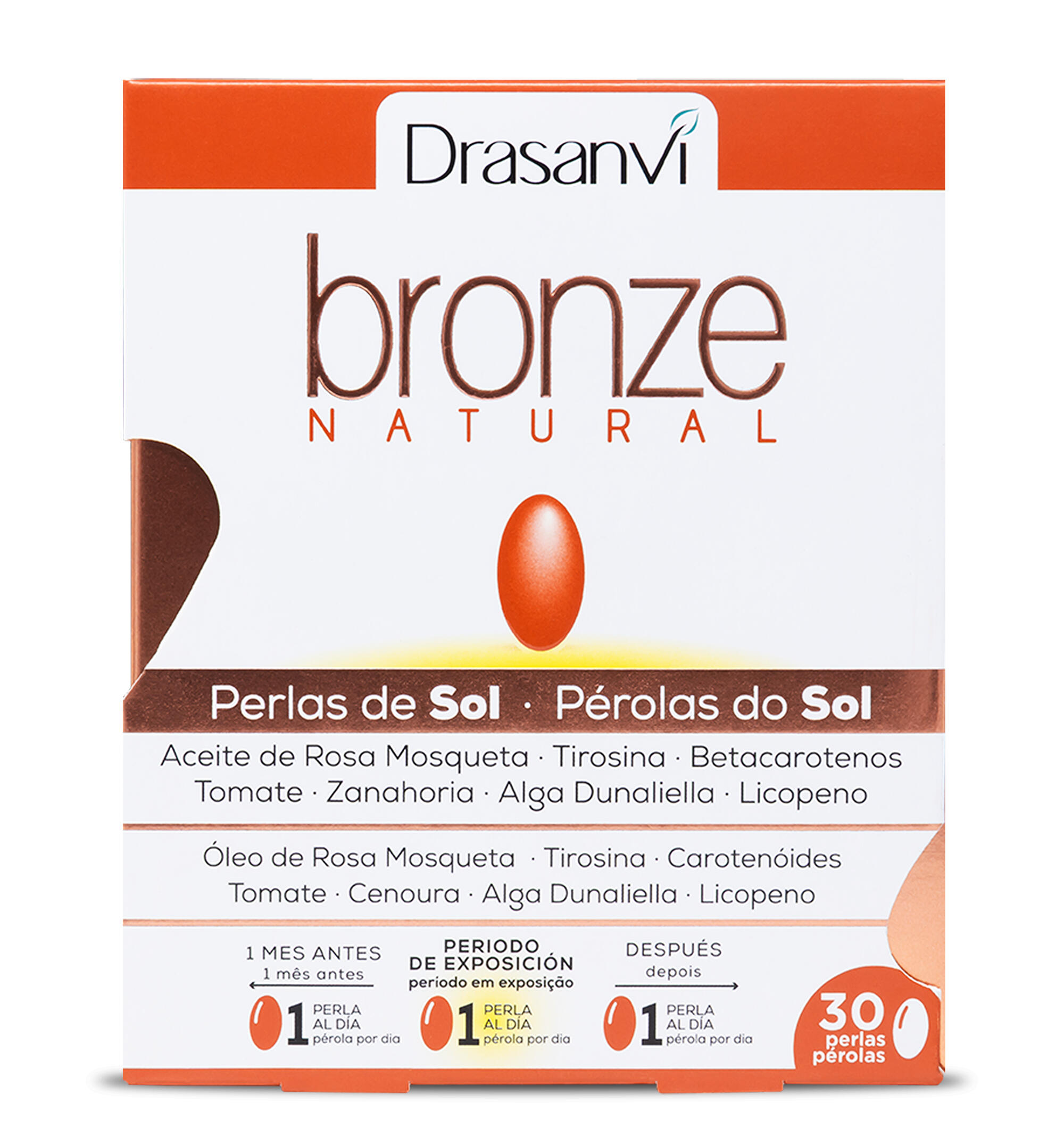 DRASANVI Perlas Aceleradoras de Bronceado - Protección rayos UVA - 30 Perlas - DRASANVI