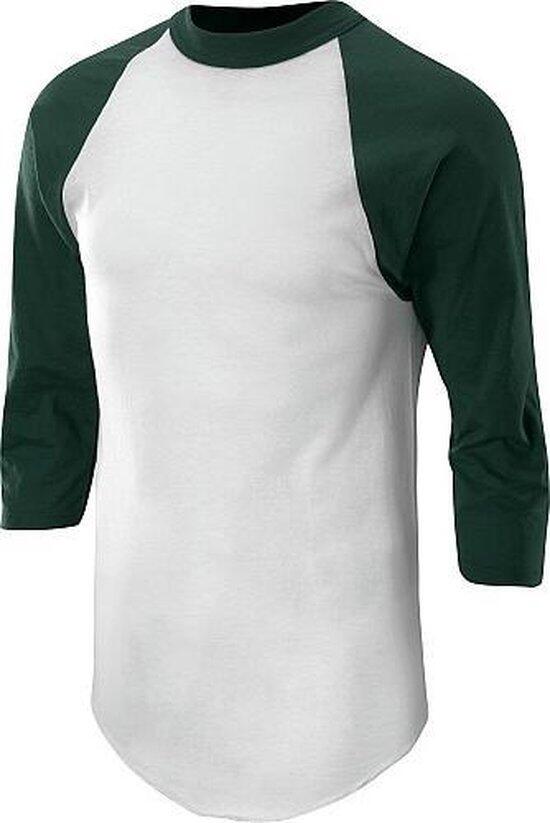 Soffe Men's Baseball T-Shirt - Athletic Oxford Fabric With Contrast Raglan Sleeves
