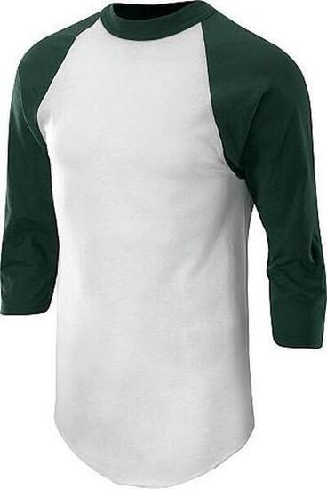 Maillot de corps de baseball classique à manches 3/4 - Enfant (Vert foncé)