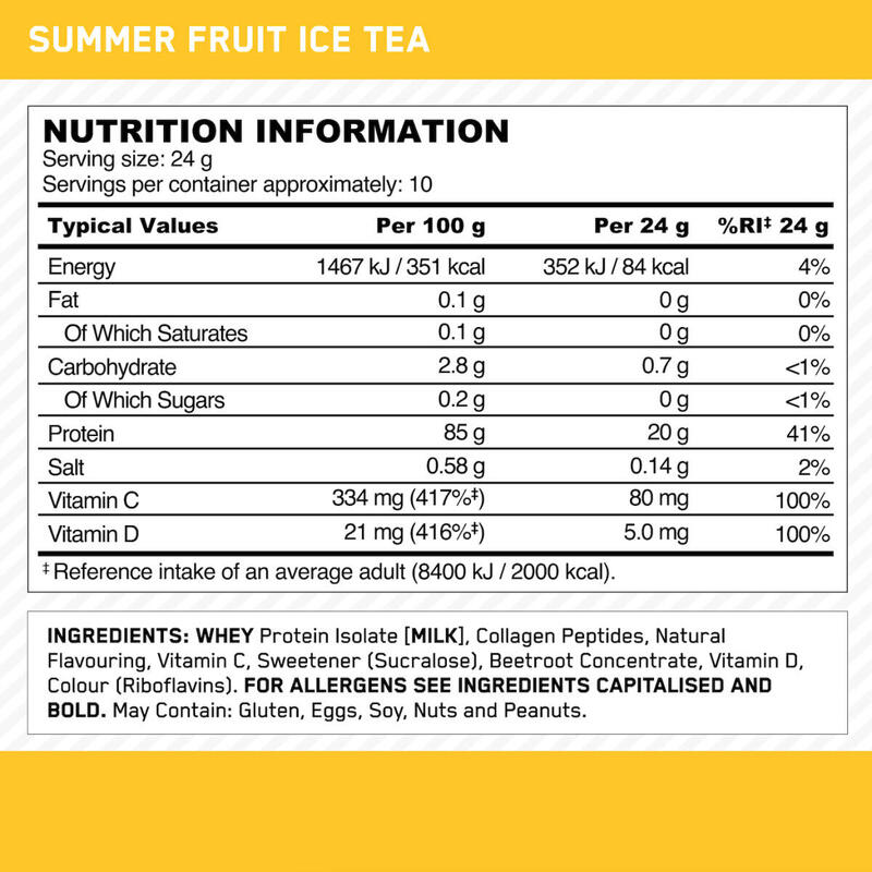 Clear whey - Clear Whey Protein Isolate + Collagen - Thé Glacé Fruits d'Été 240g