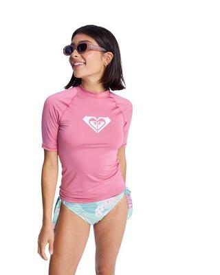 Kurzarm-rashguard whole hearted rosa dames