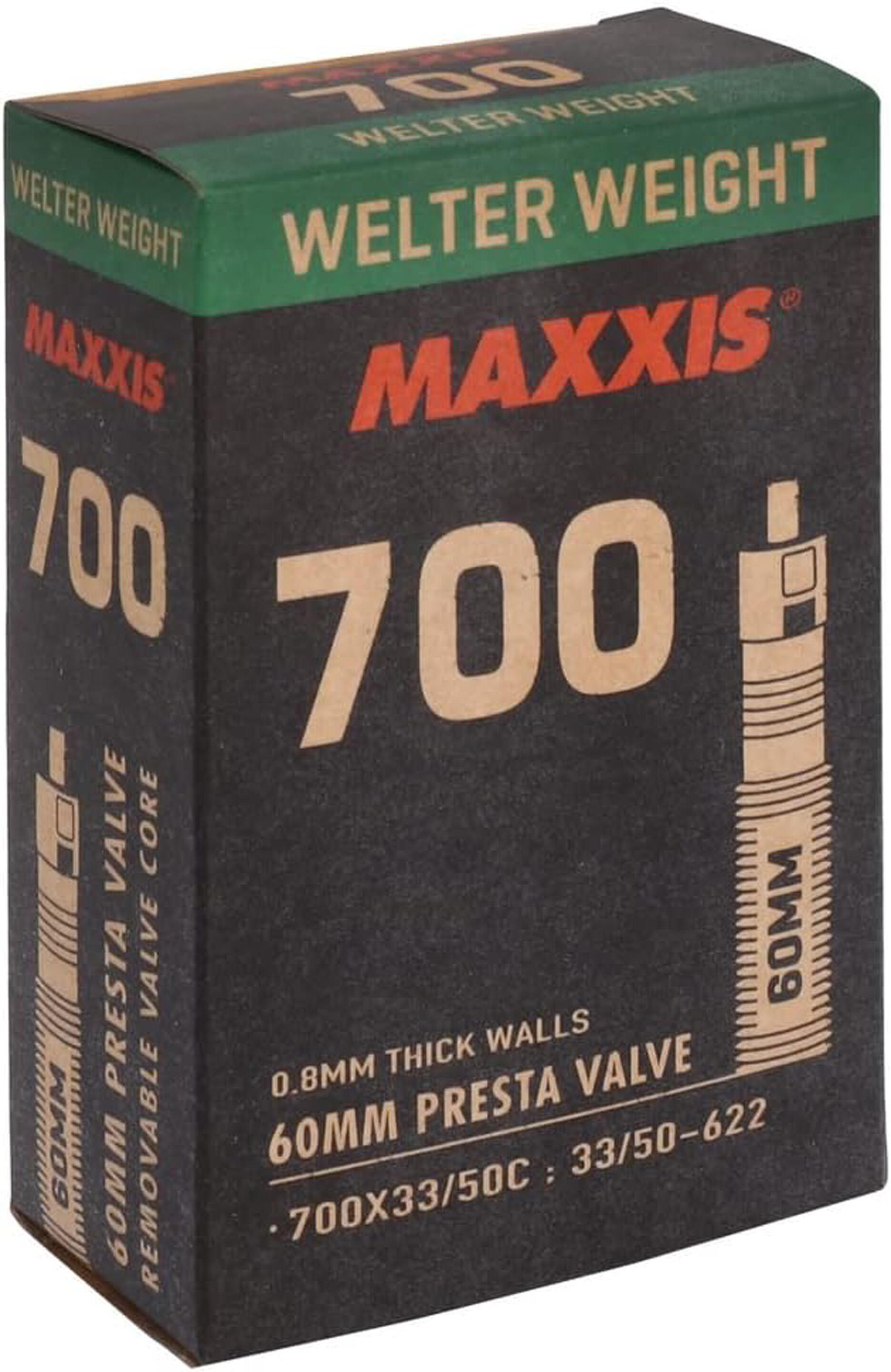 Chambre à air Maxxis Welter Weight butyle 128 g Presta 2/4