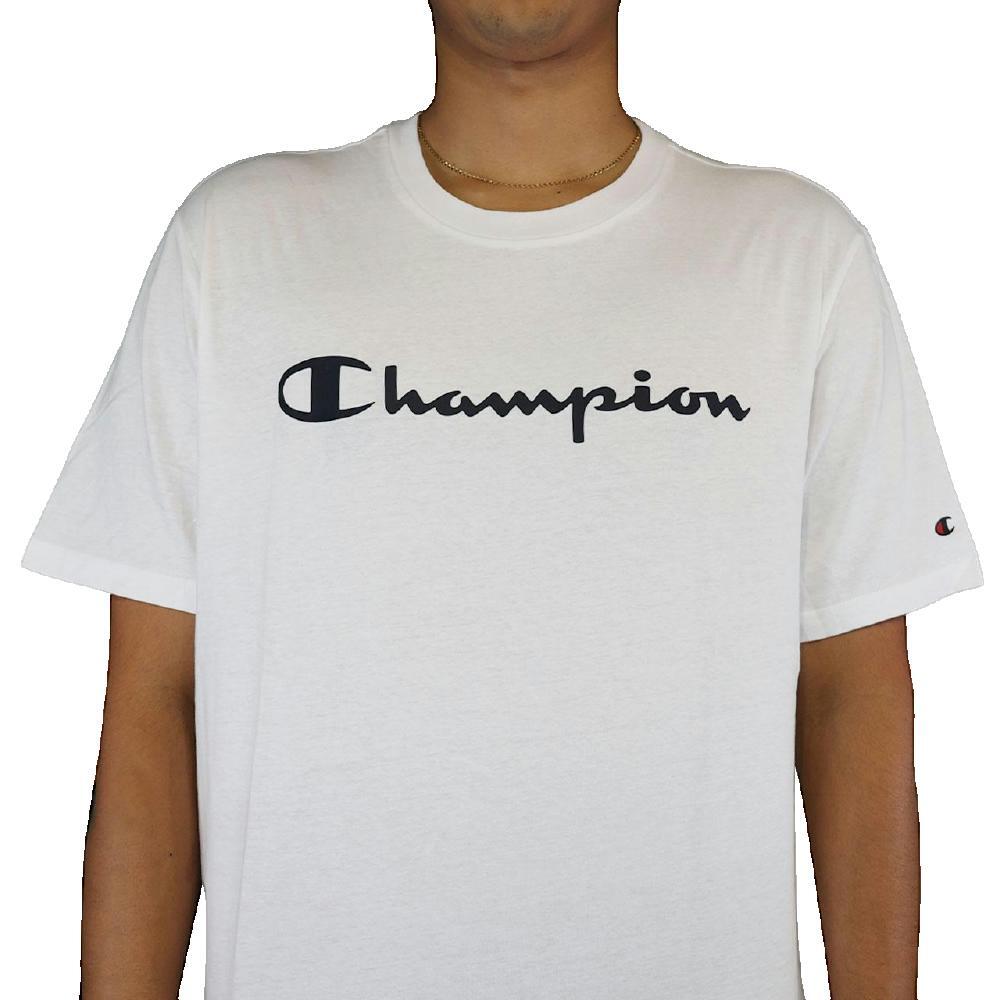 T-Shirt Mann Champion À Col Rond Weiß 3/4