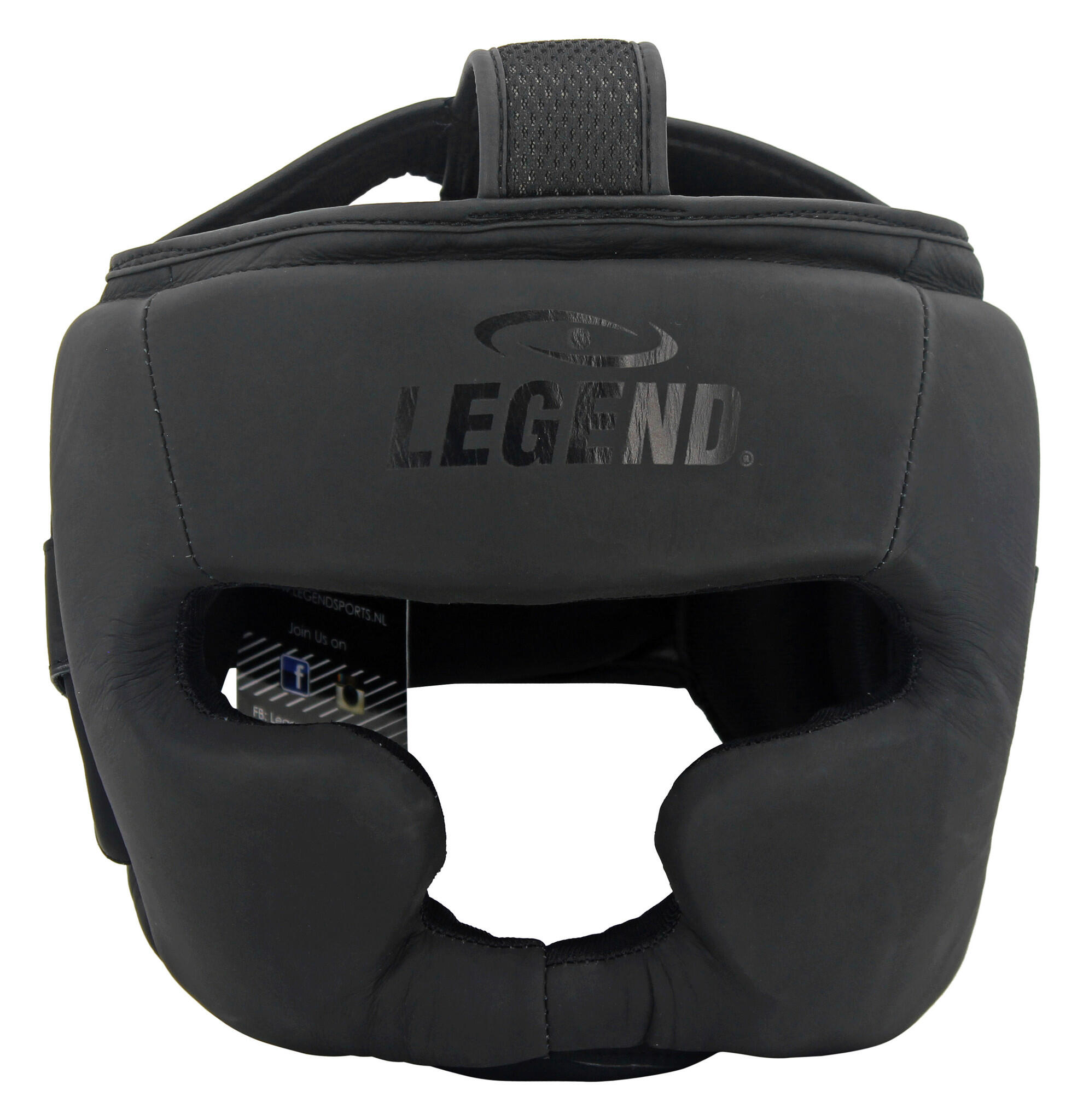 LEGEND SPORTS Hoofdbeschermer Leder PRO Mat Zwart