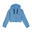Sweat-shirt court avec bandes argentées sur les manches et la capuche
