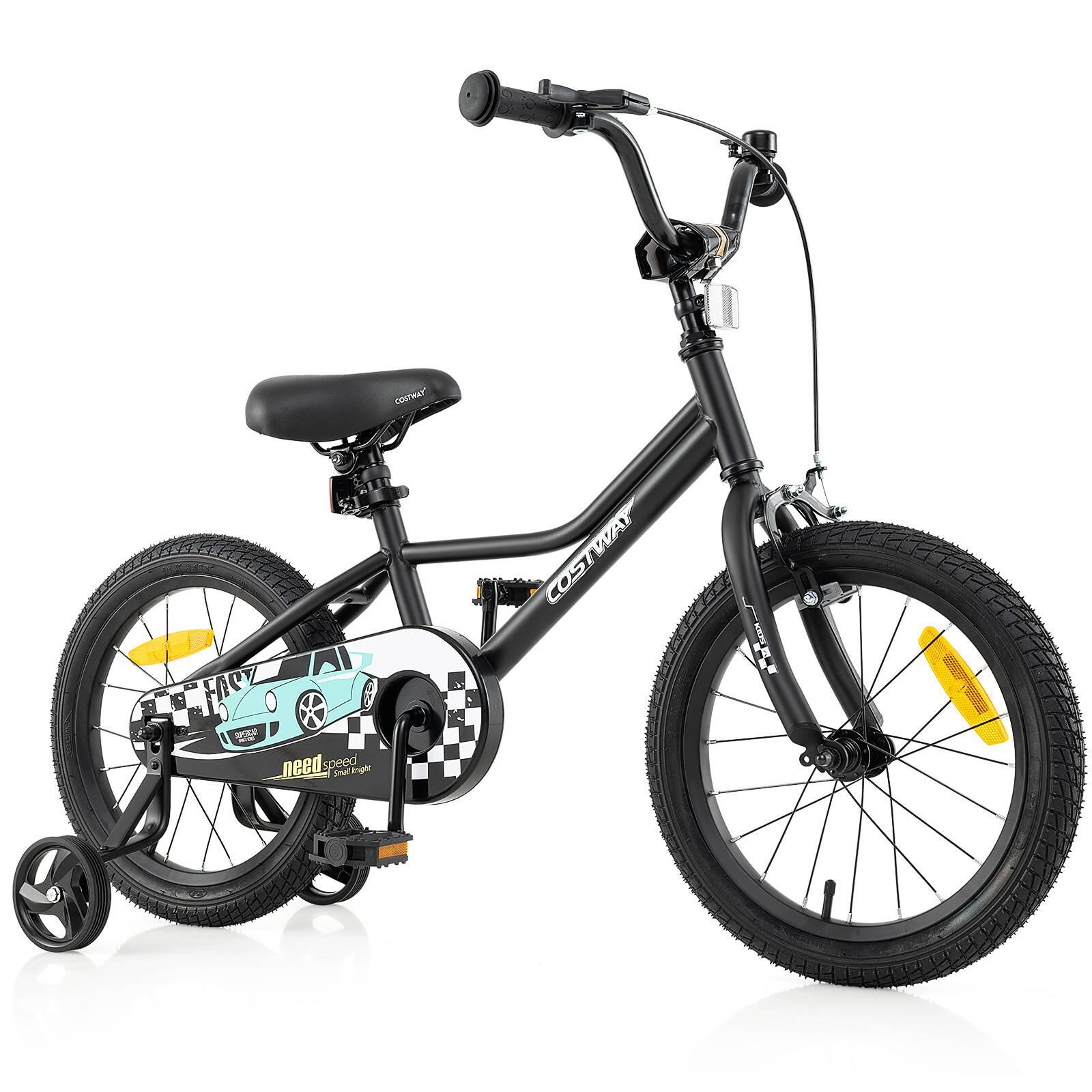 40 cm Bike w/Removable Trng. Wheels for 3-8 Yrs Old Boys & Girls Black 113x54x78