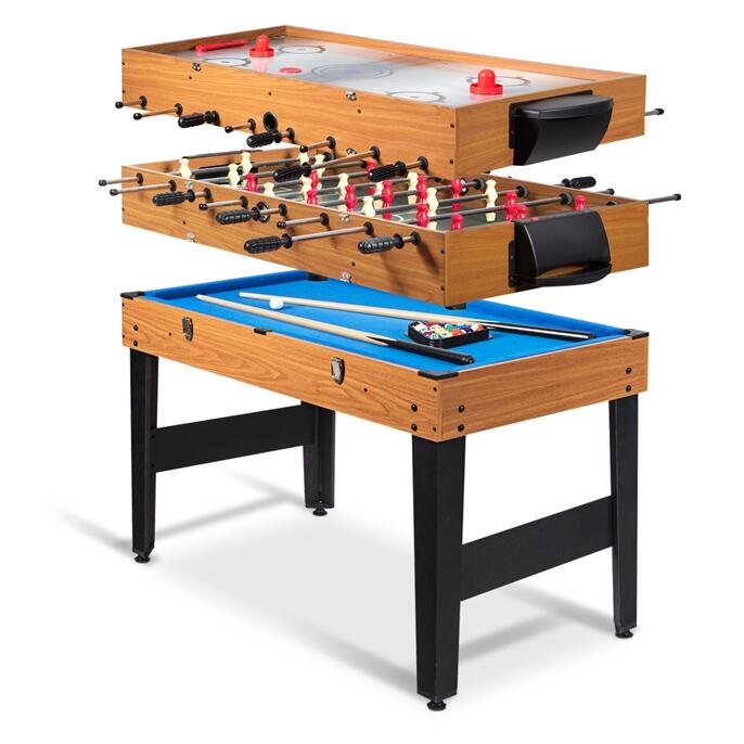 3-in-1 Combo Game Table Set, Air Hockey/Billiard/Foosball 122x58x83