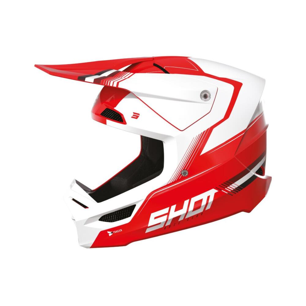 Shot Race Gear - Casque Shot Race - Tracer Rouge Brillant - Adulte - Casque - Blanc|rouge - Decathlon