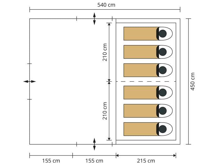 Tenda da campeggio - Gotland 6 Sleeper Protect - 6 persone - 2xcabine letto nera 7/7
