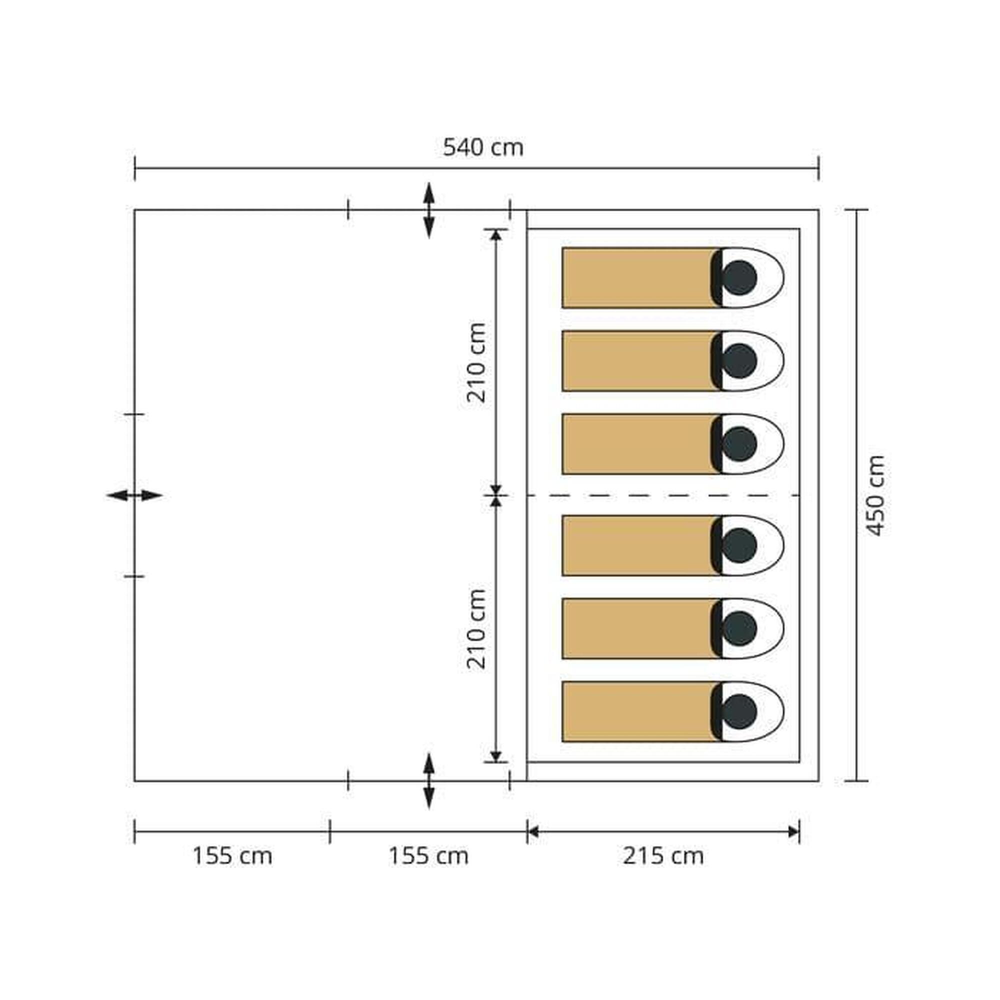 Namiot kempingowy tunelowy Gotland 6 Sleeper Protect, 6-osobowy, 1-2 sypialnie