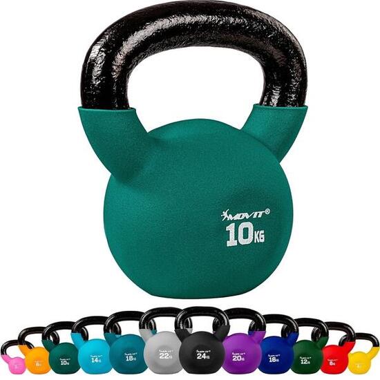 Kettlebell PRO - 2 - 24 kg, Kugelhantel aus Gusseisen mit Neoprenbeschichtung