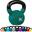 Kettlebell profesional, MOVIT®, 12 kg, fonta, verde inchis