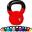 Kettlebell profesional, MOVIT®, 8 kg, fonta, rosu