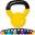 Kettlebell profesional, MOVIT®, 4 kg, fonta, galben