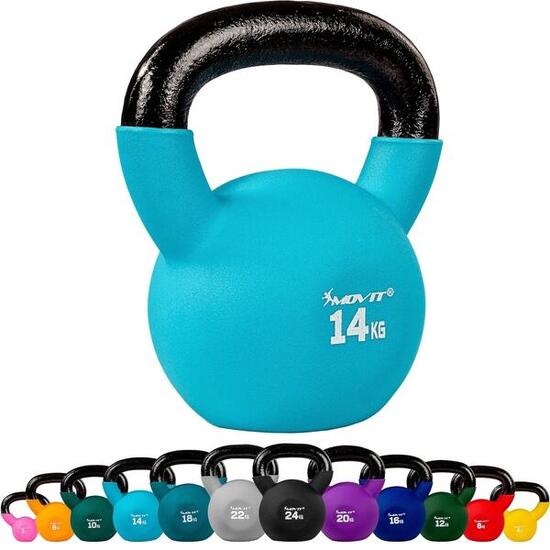 Kettlebell PRO - 2 - 24 kg, Kugelhantel aus Gusseisen mit Neoprenbeschichtung