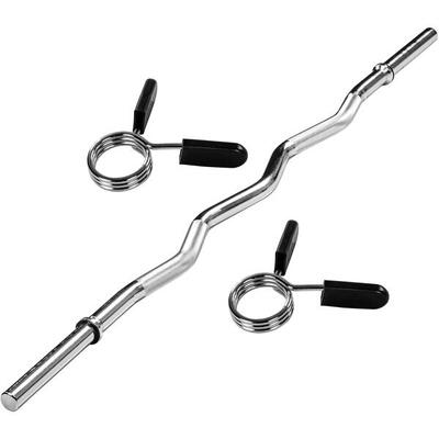 SZ Curlstange - Chrom mit Federverschluss 130cm , Hantelstange