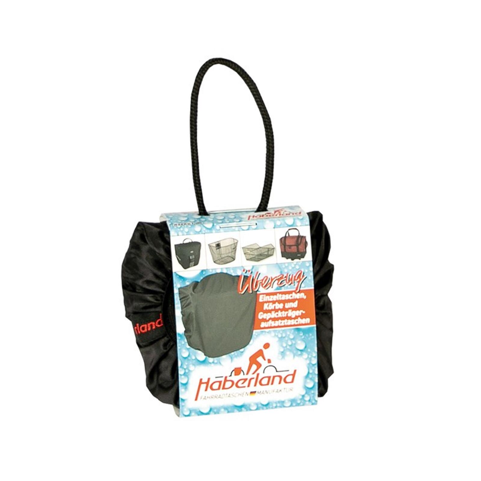 Haberland Überzug für Einzeltaschen, Körbe und Gepäckträgertaschen schwarz - ... 1/3