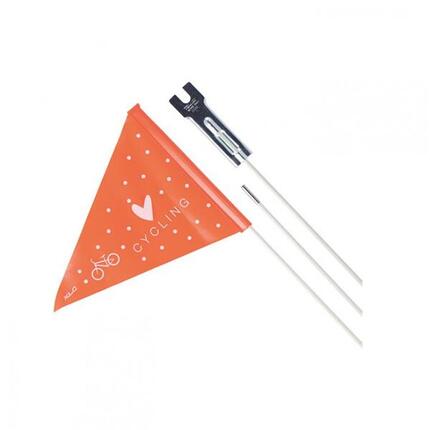 XLC Sicherheitswimpel SF-C02 dreiteilig, weiß/orange 'Love cycling'
