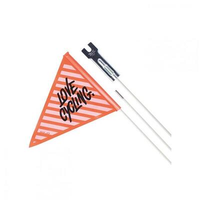 XLC Sicherheitswimpel SF-C02 dreiteilig. schwarz/orange 'Love cyling'