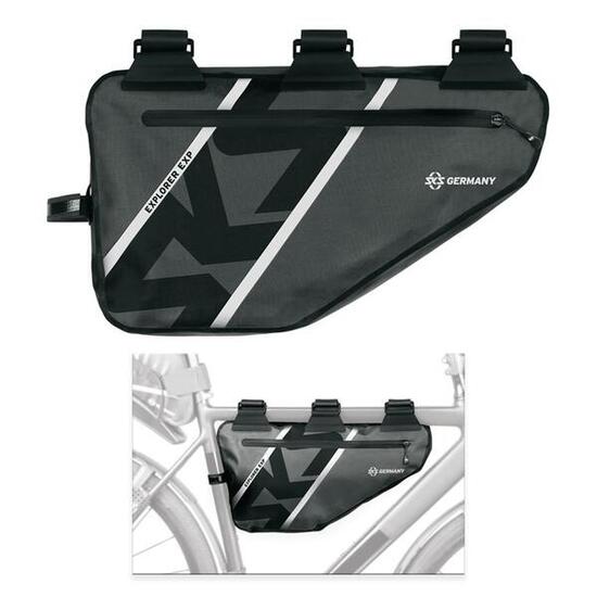 Wodoodporna czarna odblaskowa torba na ramę roweru explorer SKS