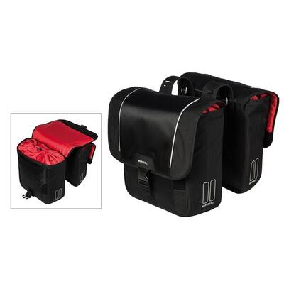 Basil sport design dubbele fietstas - zwart - 32l