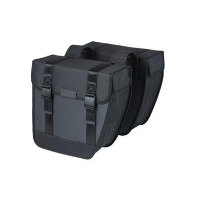 Basil tour dubbele fietstas - 28l - zwart - waterdicht